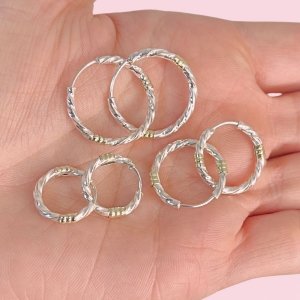 ARO CUBANO TORNEADO X3 PLATA Y ORO